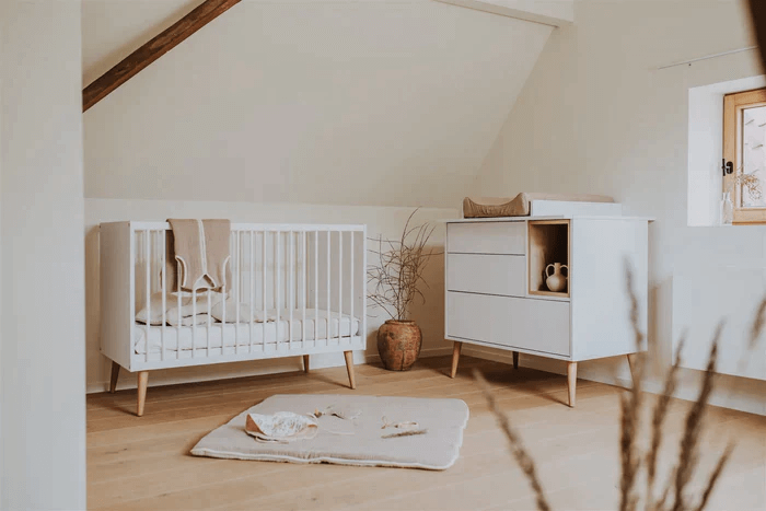 Lit bébé transformable MOKA - blanc/bois, Chambre et rangement