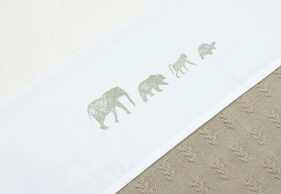 Drap Berceau 75x100cm Animal Olive Green - Jollein