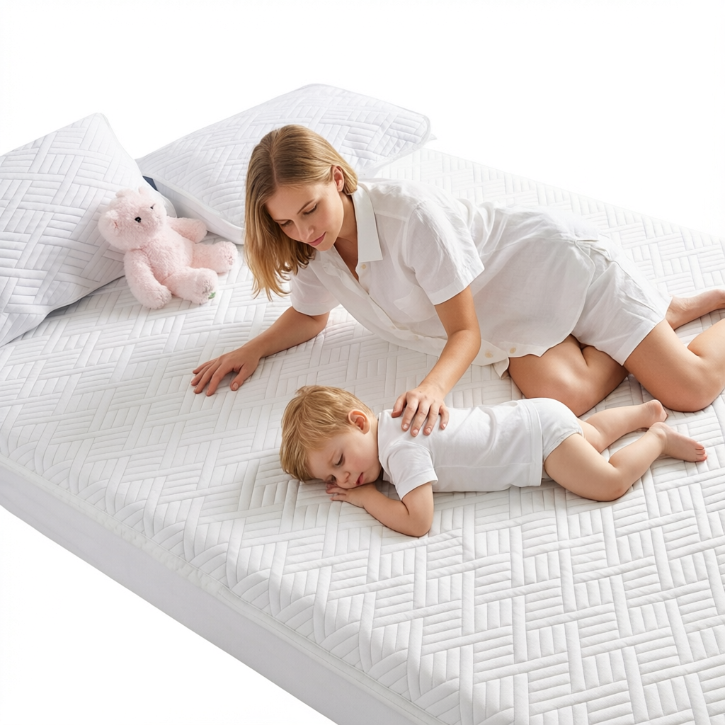 Surmatelas rafraîchissant 140 x 200 cm avec 2 taies d'oreiller