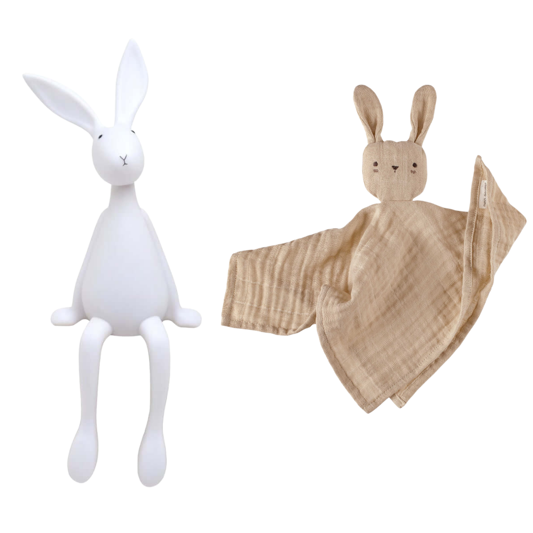 Pack dodo veilleuse lapin Rose in April + doudou Main sauvage - Night Lights & Ambient Lighting par Rose in April