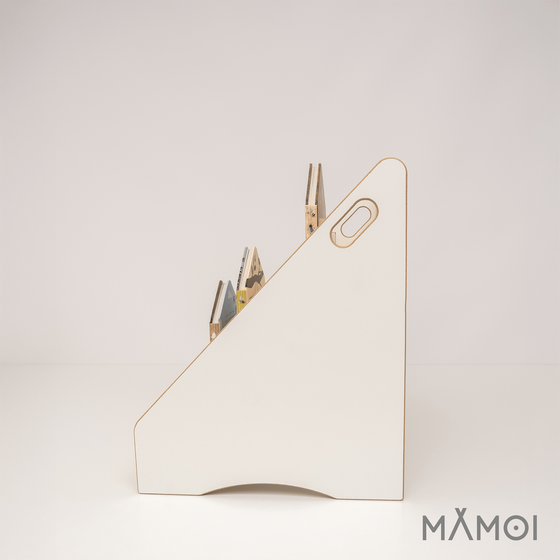 Bibliothèque enfant MAMOI Maxi – 5 tiroirs, bois naturel, 52×37×47 cm