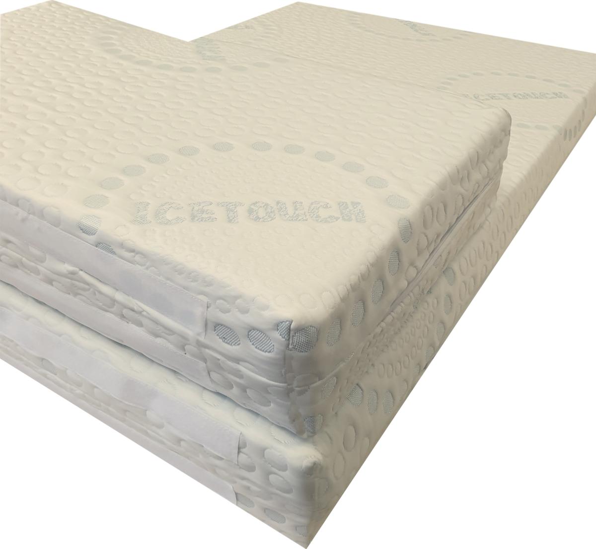 Convertible mattress 90 x 140 x 15 cm "ice touch fabric" + extension 90 x 50 x 15 cm