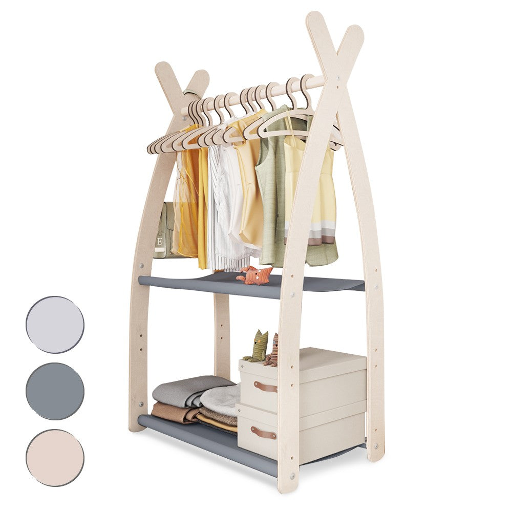 Portant chambre enfant MAMOI en bois naturel 53x95x32cm Double étagère