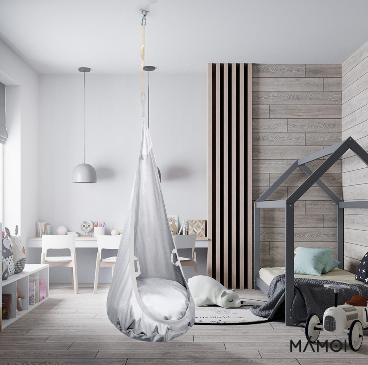 Chaise suspendue sensorielle MAMOI – Cocoon en coton éco & kit de suspension