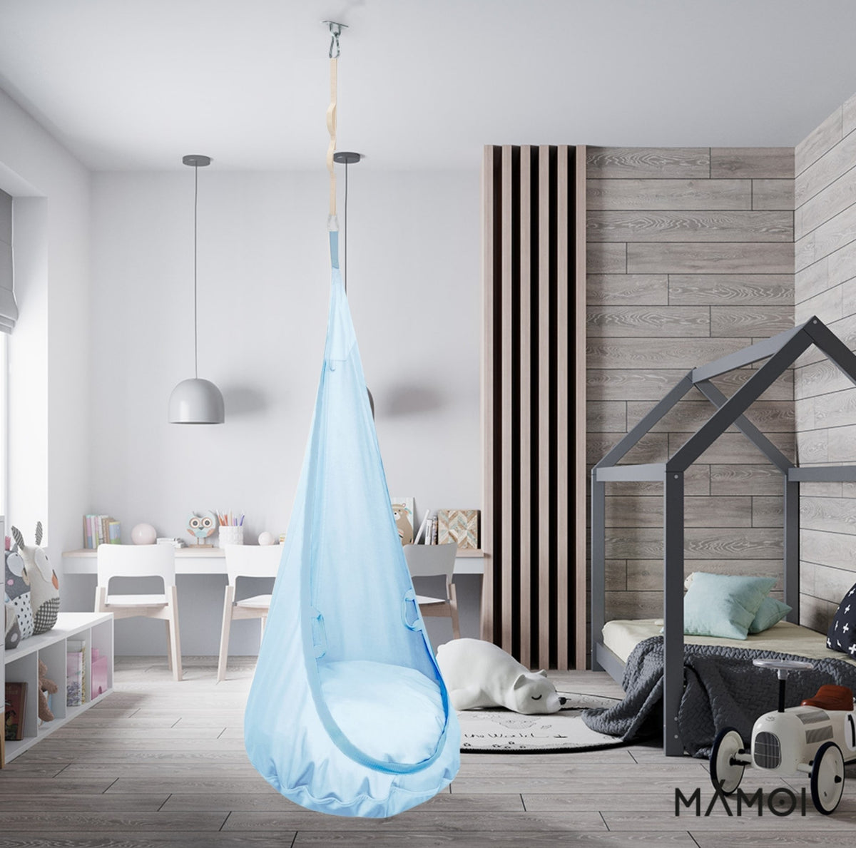 Chaise suspendue sensorielle MAMOI – Cocoon en coton éco & kit de suspension