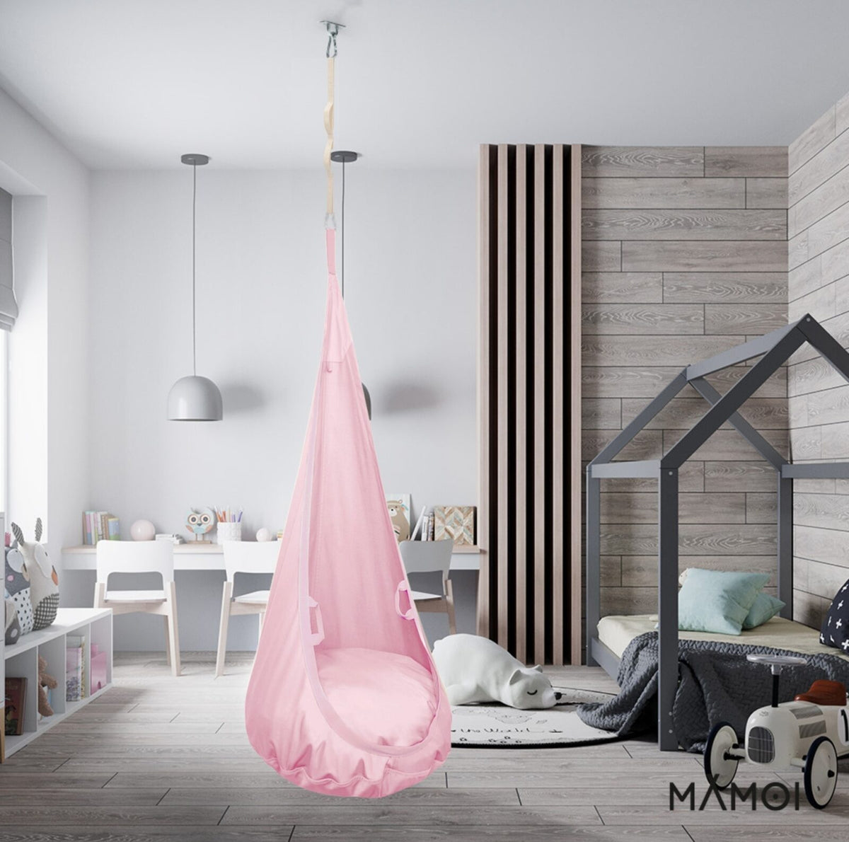 Chaise suspendue sensorielle MAMOI – Cocoon en coton éco & kit de suspension
