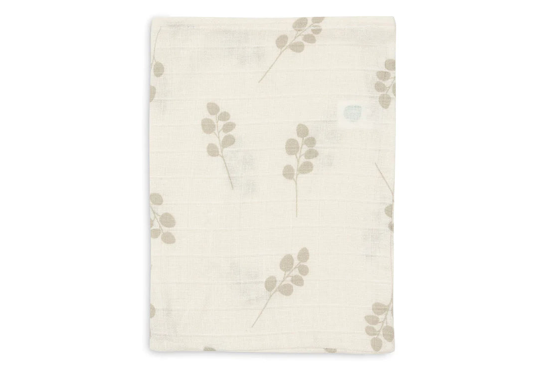 Gants de toilette (x3) gaze de Coton 15x20cm Twig Olive Green - Jollein