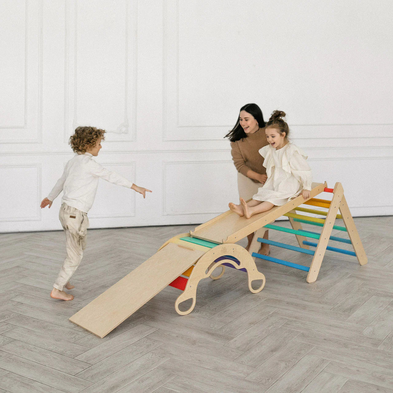 Planche d'équilibre Montessori en bois naturel
