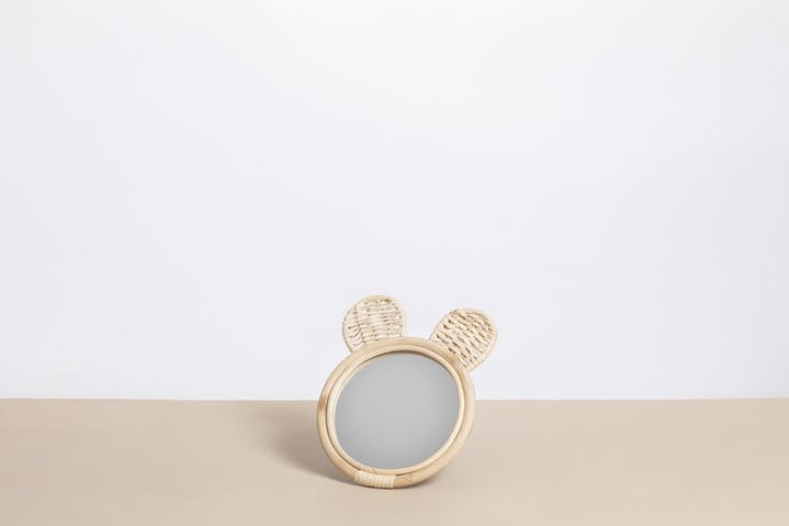 Petit miroir en rotin Ourson Alwan Créations - Mirrors par Alwan Créations