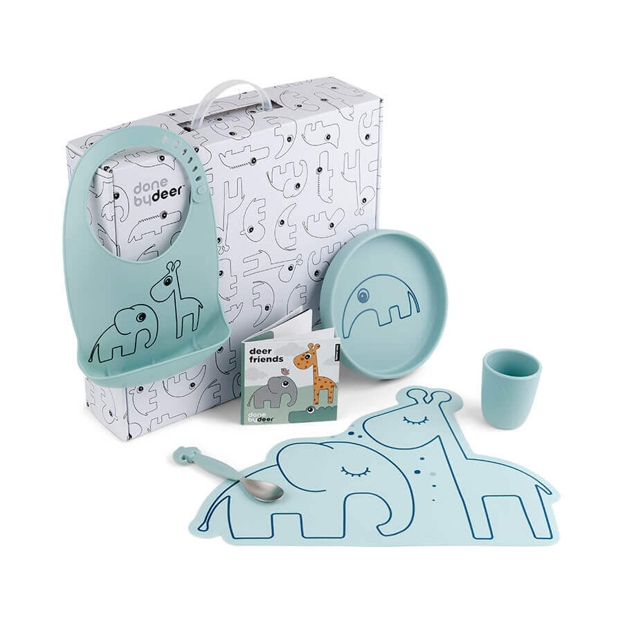 Découvrez le coffret vaisselle pour bébé en silicone Done by Deer