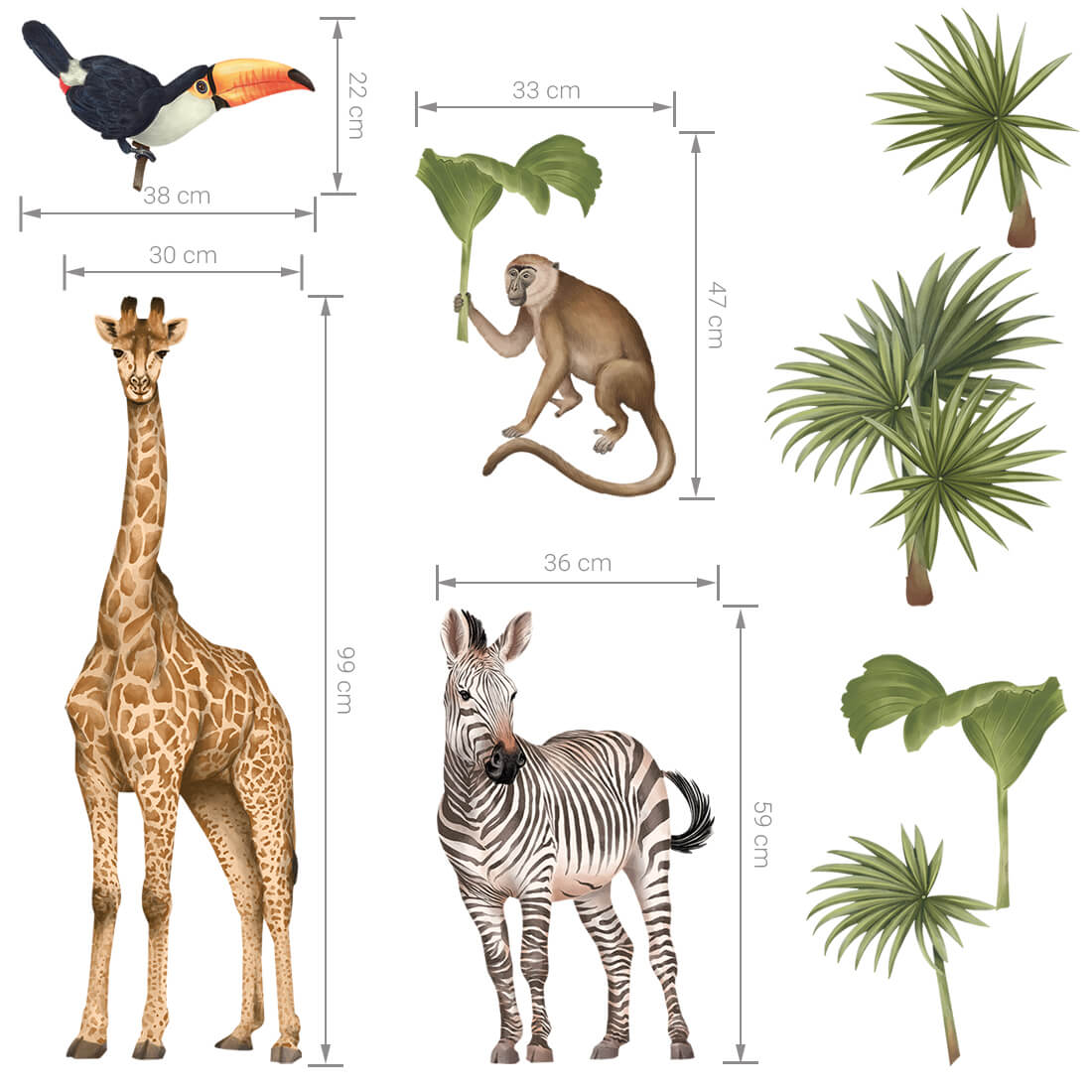 Sticker animaux safari II Pastelowe Love - Wallpapers par Pastelowe Love