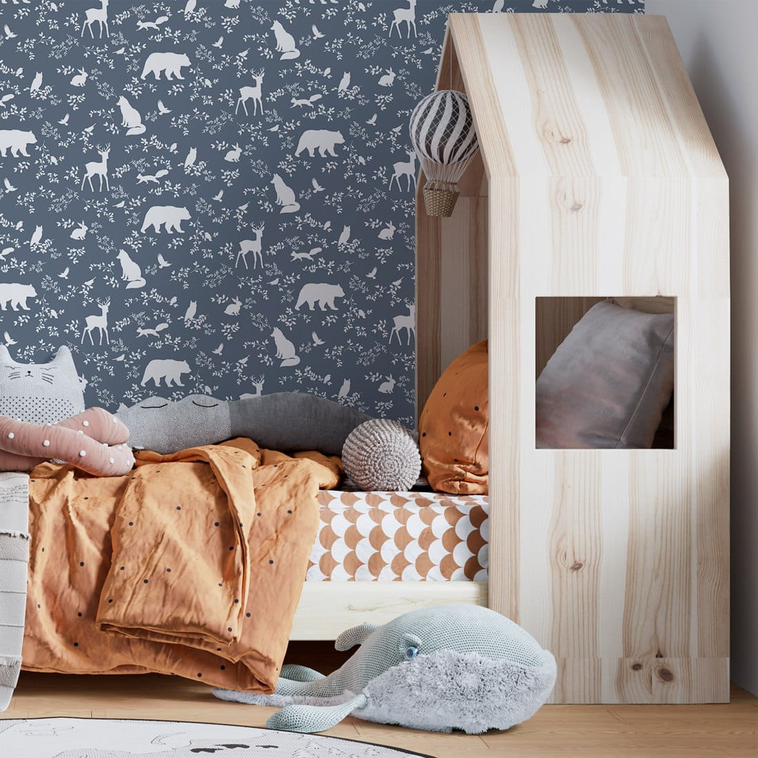 Papier peint animaux de la forêt bleu Pastelowe Love - Wallpapers par Pastelowe Love