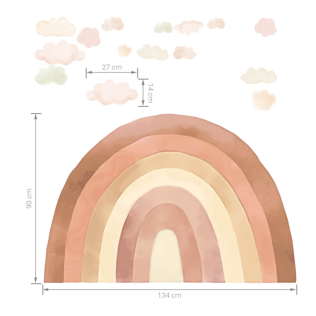Sticker arc-en-ciel beige Pastelowe Love - Wallpapers par Pastelowe Love