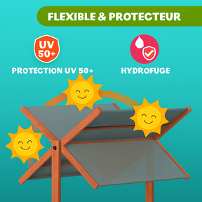 Bac à sable Max 140x140 cm en bois avec toit UV50