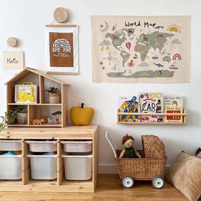 Tapisserie murale en toile World Map