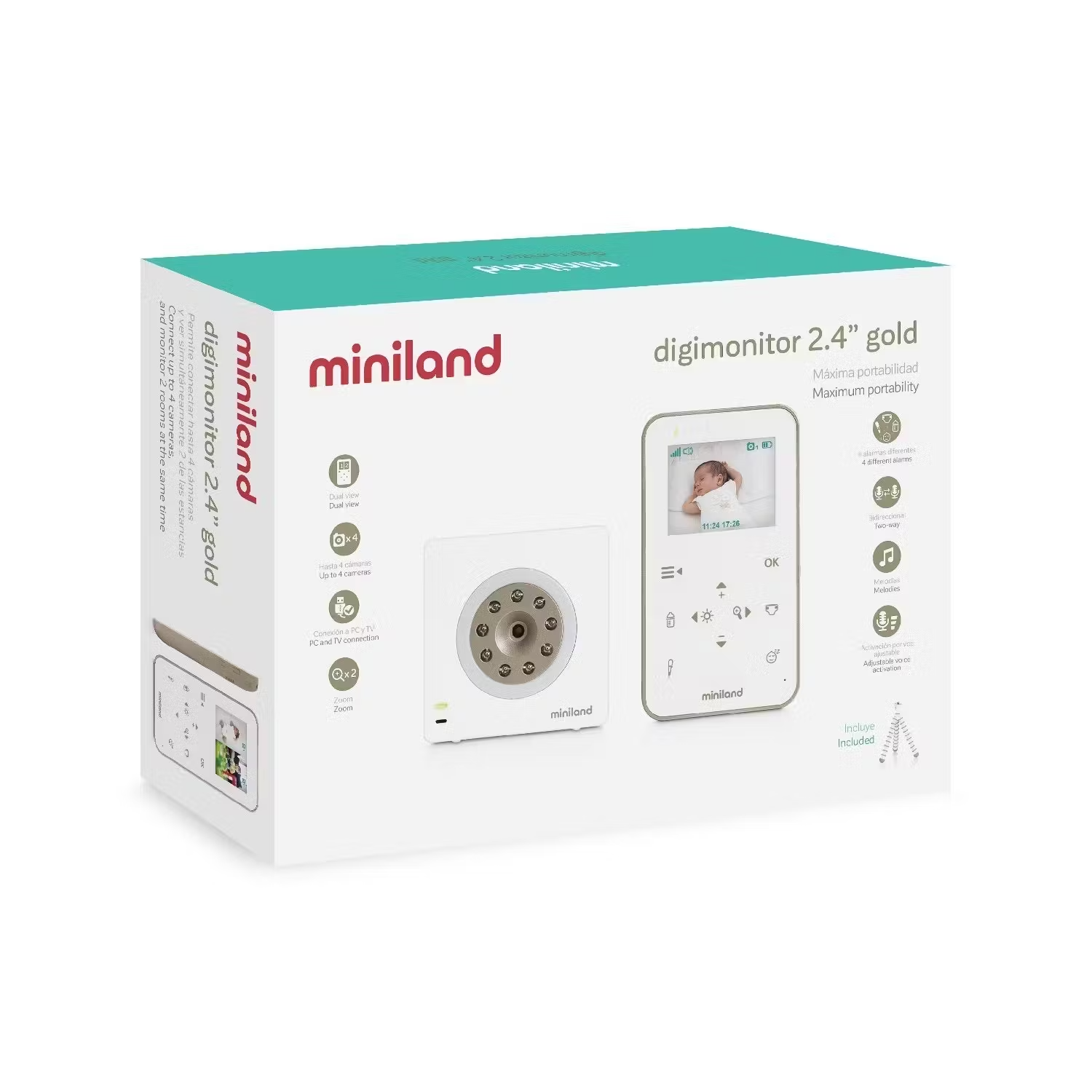 Babyphone Digimonitor 2.4 Gold Miniland - Baby Monitors par Miniland