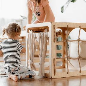 Cube d’escalade & cabane de jeu modulable en bois CUBITRI