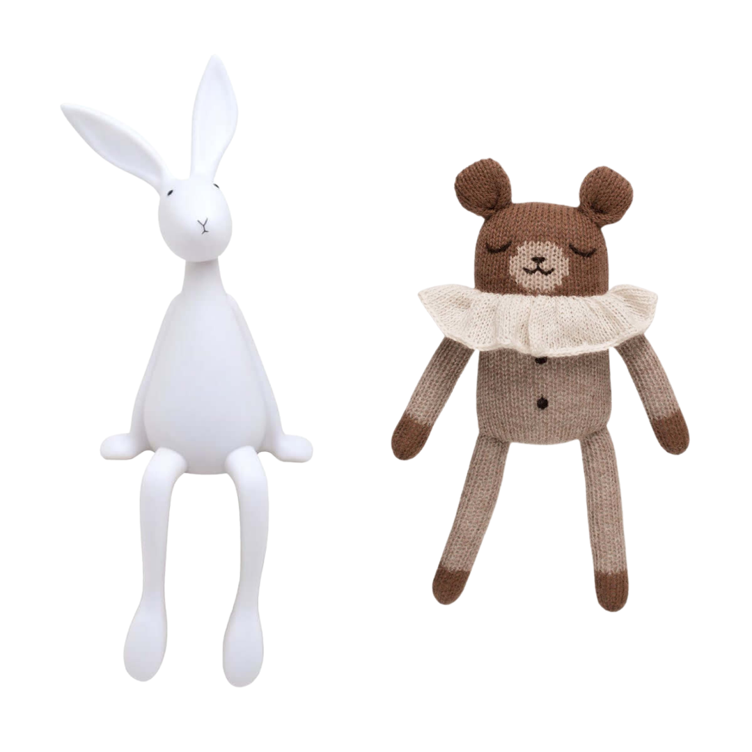 Rose in April Rabbit Nightlight + Main Sauvage Cuddly Toy Pack