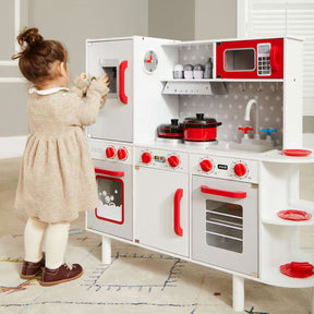 Cuisine pour enfants en bois 91 × 33 × 86/92 cm avec 38 accessoires