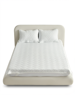 Surmatelas rafraîchissant 140 x 200 cm avec 2 taies d'oreiller