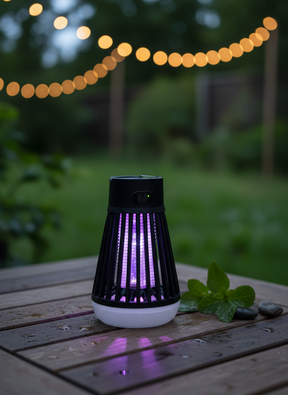 Lampe Anti-Moustiques Rechargeable 2-en-1 Piège UV & Lampe de Camping
