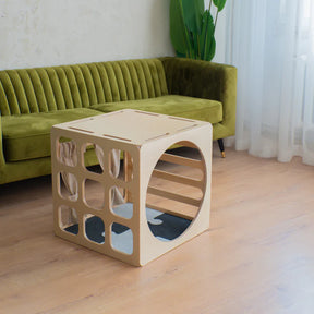 Cube d’escalade & cabane de jeu modulable en bois CUBITRI