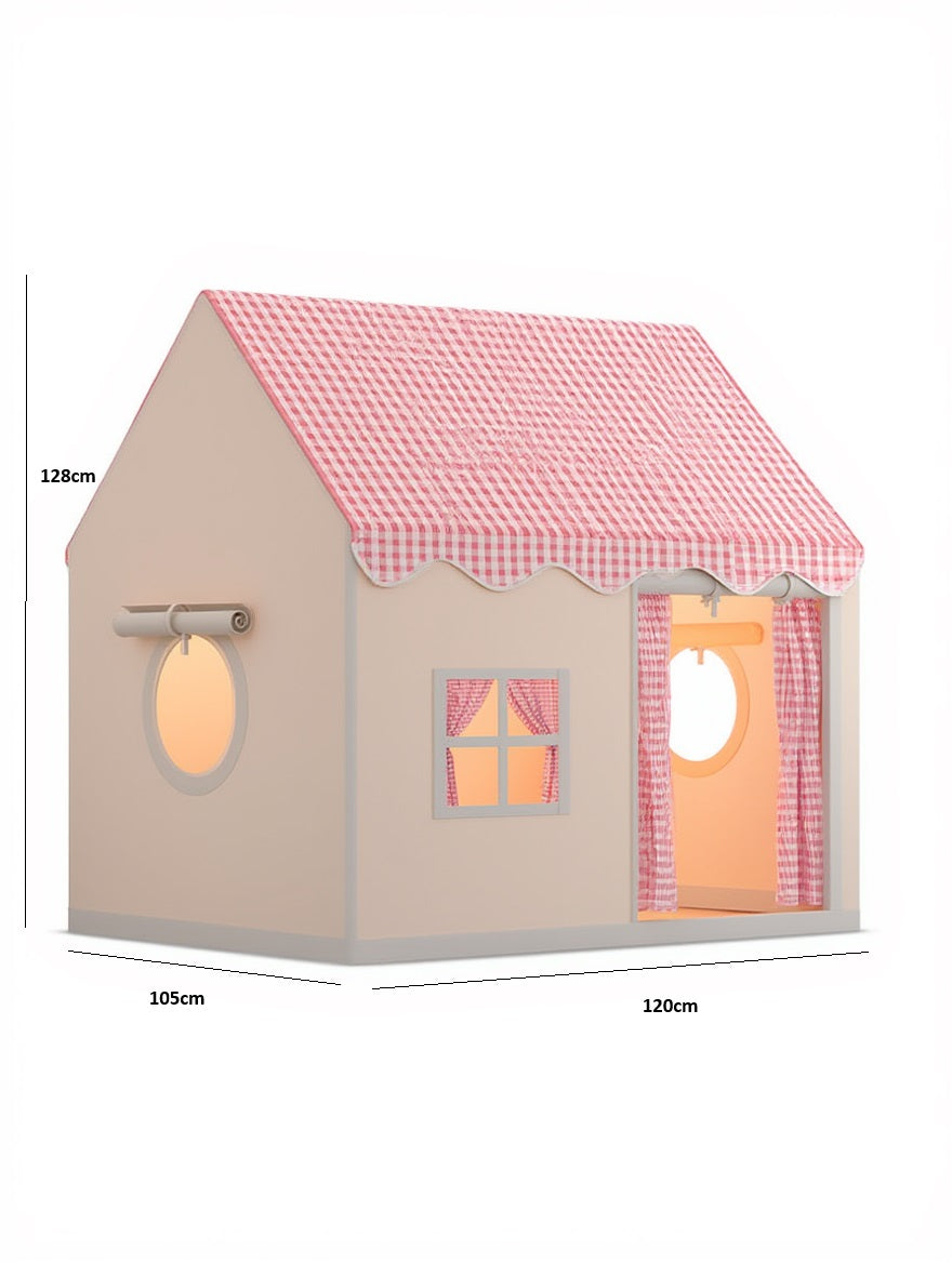 Tente maison enfant avec guirlande