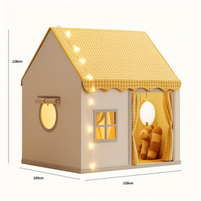 Tente maison enfant avec guirlande