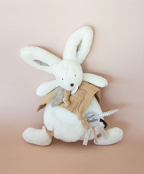 Coffret Doudou plat Lapin Happy beige 25 cm Doudou et Compagnie - Stuffed Animals par Doudou et compagnie