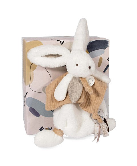 Coffret Doudou plat Lapin Happy beige 25 cm Doudou et Compagnie - Stuffed Animals par Doudou et compagnie