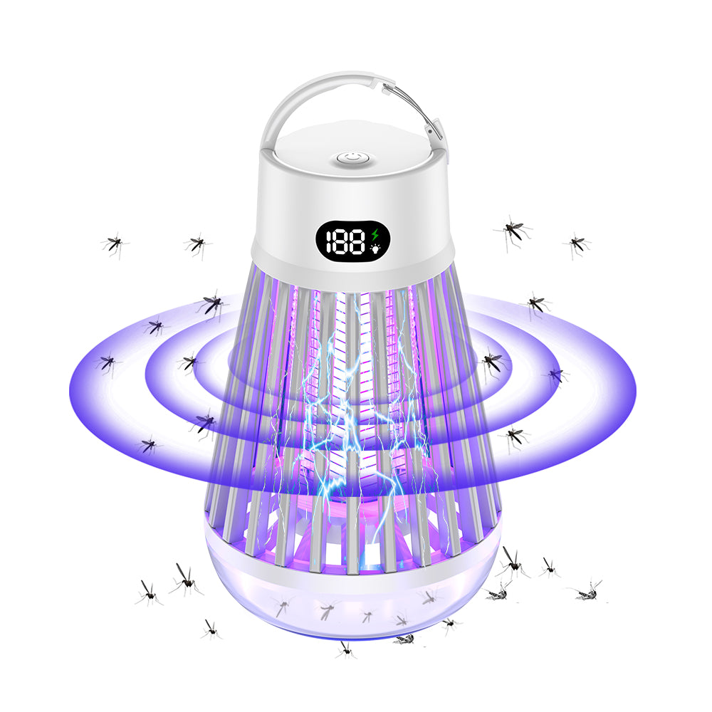 Lampe Anti-Moustiques Rechargeable 2-en-1 Piège UV & Lampe de Camping
