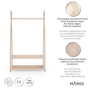 Portant chambre enfant MAMOI en bois naturel 53x95x32cm Double étagère