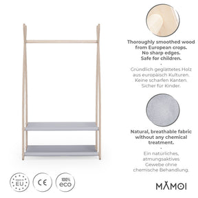 Portant chambre enfant MAMOI en bois naturel 53x95x32cm Double étagère