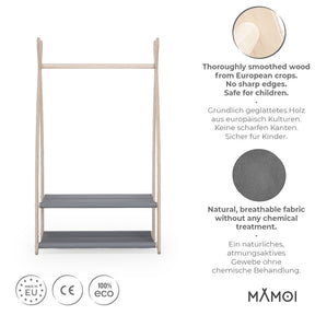 Portant chambre enfant MAMOI en bois naturel 53x95x32cm Double étagère