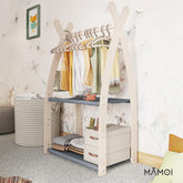 Portant chambre enfant MAMOI en bois naturel 53x95x32cm Double étagère