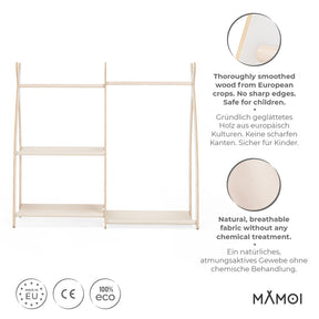 Portant à vêtements enfant MAMOI – bois blanc 106 × 32 × 95 cm