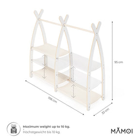 Portant à vêtements enfant MAMOI – bois blanc 106 × 32 × 95 cm
