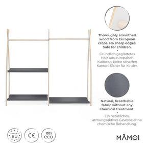 Portant à vêtements enfant MAMOI – bois blanc 106 × 32 × 95 cm
