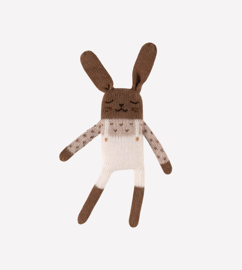 Bunny ecru knit toy Main Sauvage