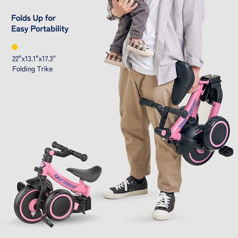 7-in-1 folding children's tricycle from 1 to 4 years old