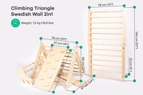Ensemble Triangle Pikler combiné Mur suédois et Rampe d'escalade Leg&Go - Balance Trainers par Leg&Go