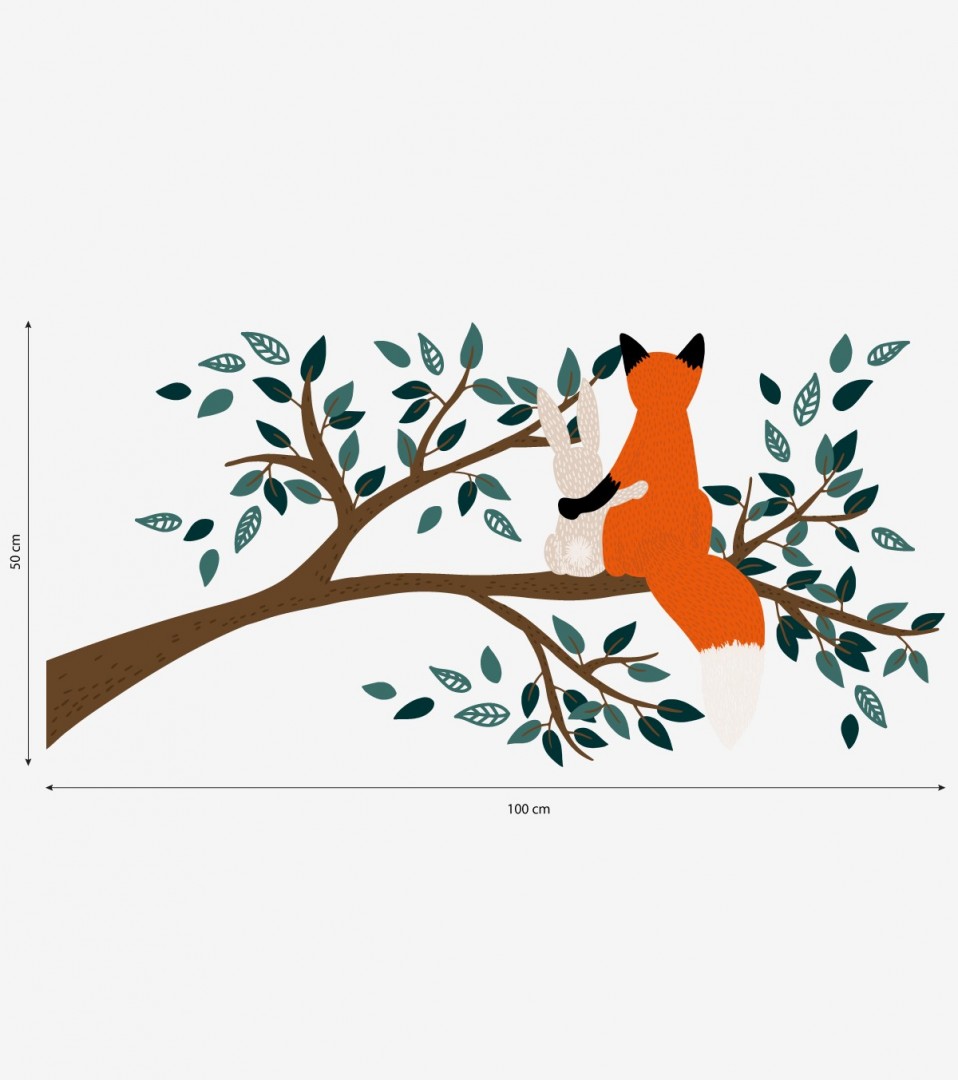 Grand sticker renard et lapin Lilipinso - Wallpapers par Lilipinso