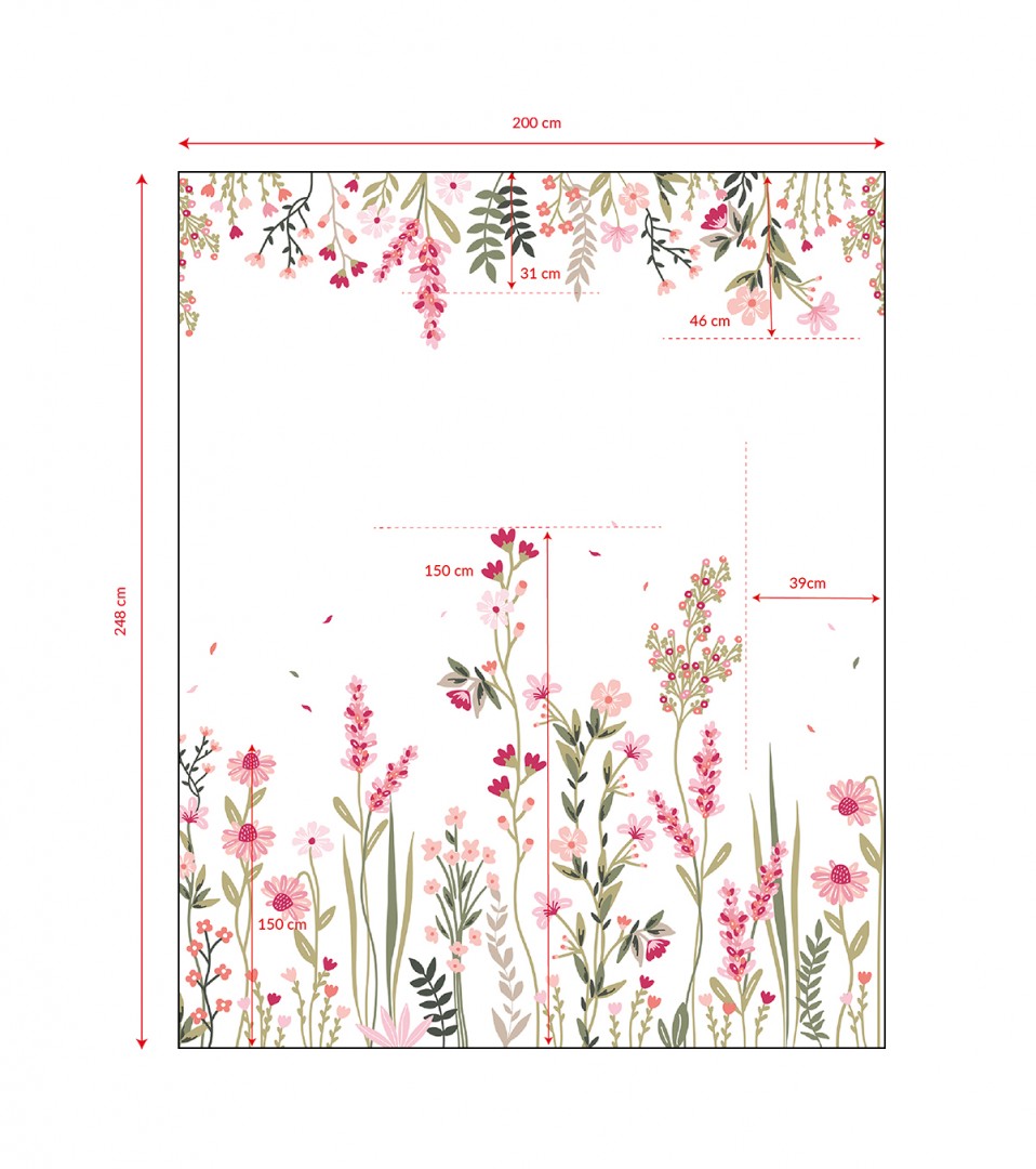 Papier peint Magenta champs de fleurs Lilipinso - Wallpapers par Lilipinso