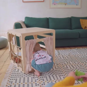 Cube d’escalade & cabane de jeu modulable en bois CUBITRI