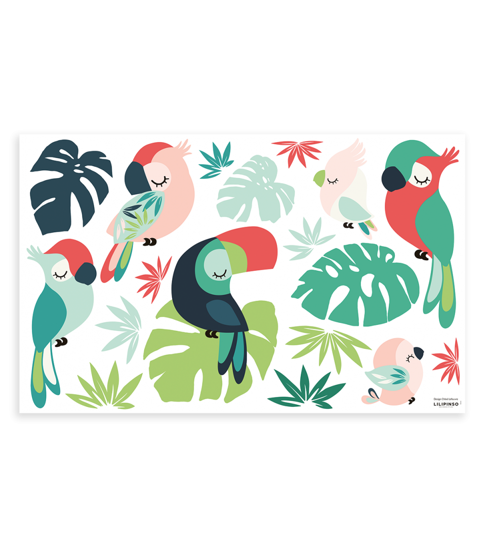 Planche de stickers Tropica Lilipinso - Wallpapers par Lilipinso