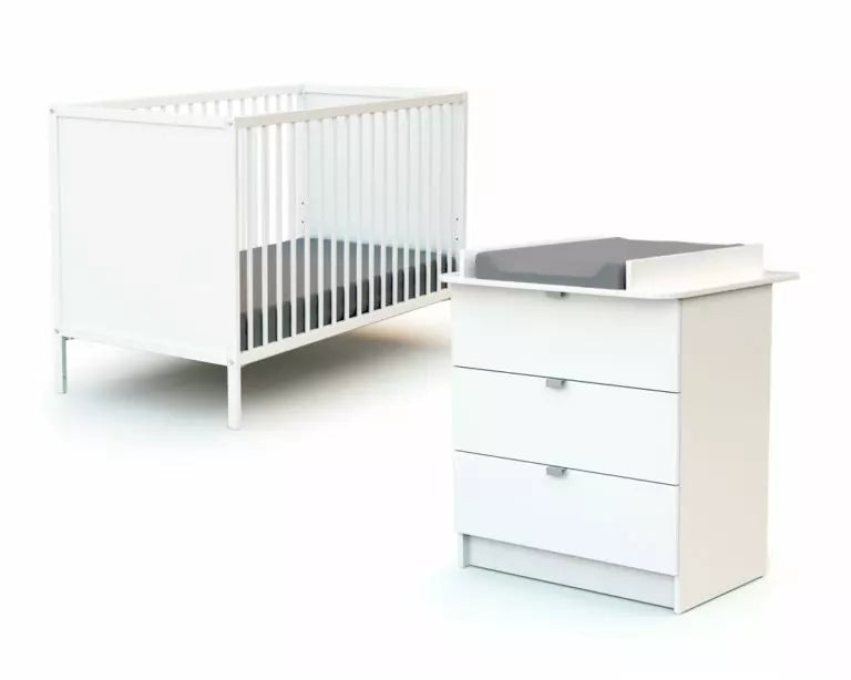 Lit Bébé 60x120 cm + Meuble de Rangement avec plan à langer Webaby AT4 - Baby & Toddler Furniture par AT4