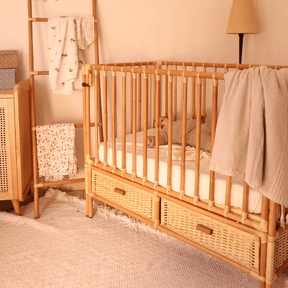 Lit évolutif cododo en rotin naturel Alwan Créations - Bassinets & Cradles par Alwan Créations